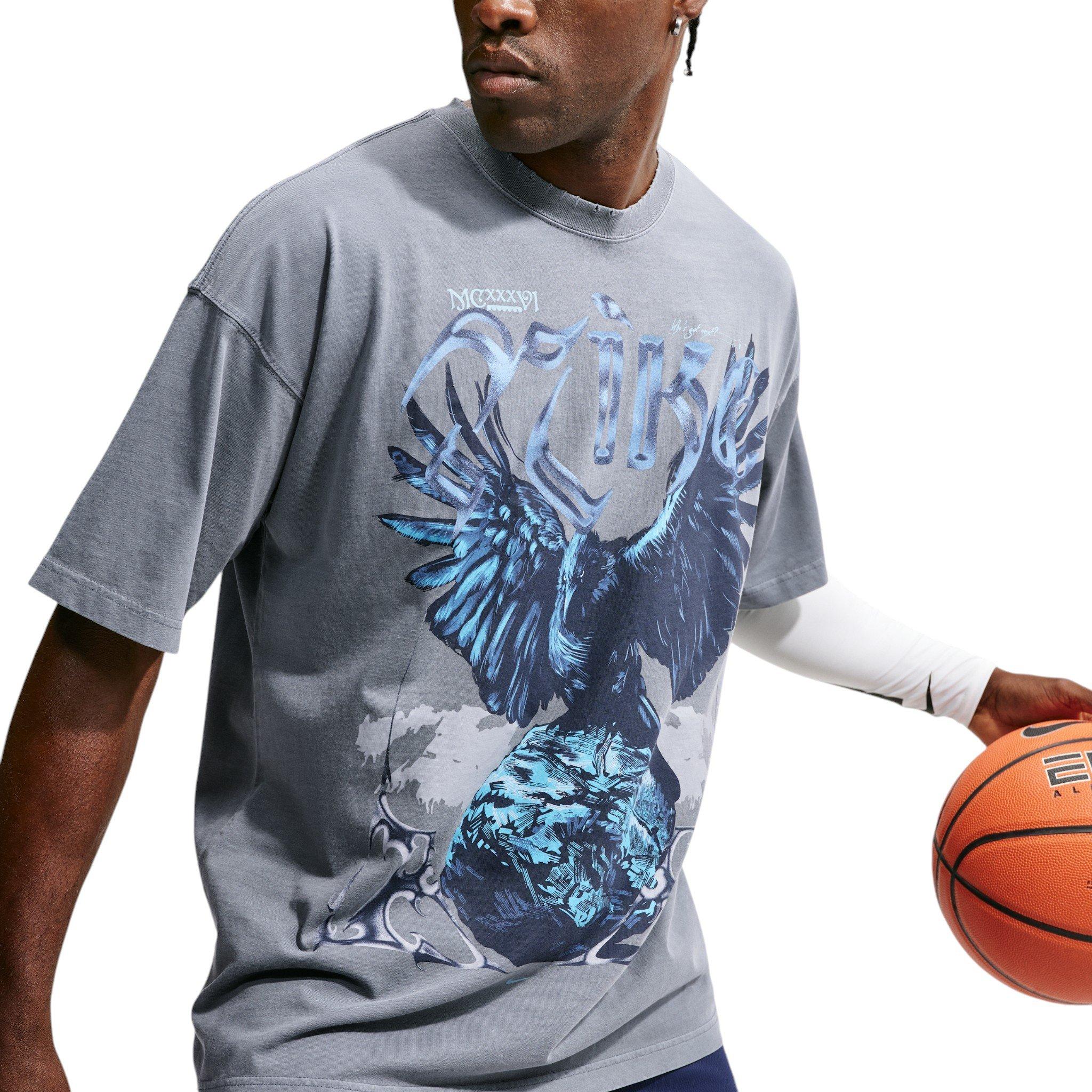 Nike Men's Crow Basketball Oversized T-Shirt - GREY